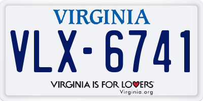 VA license plate VLX6741