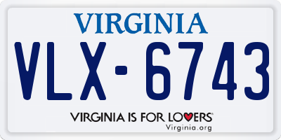 VA license plate VLX6743