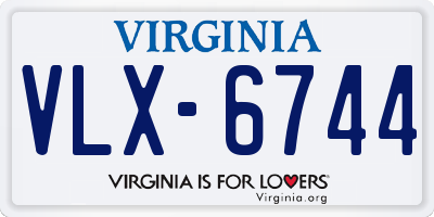 VA license plate VLX6744