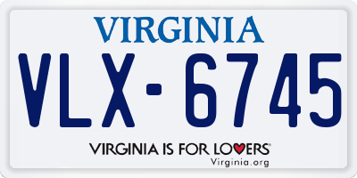 VA license plate VLX6745