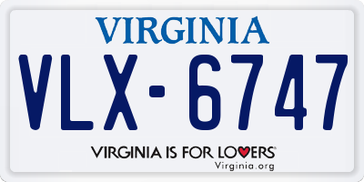 VA license plate VLX6747