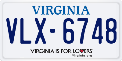 VA license plate VLX6748