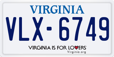 VA license plate VLX6749