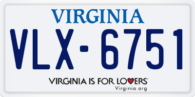 VA license plate VLX6751