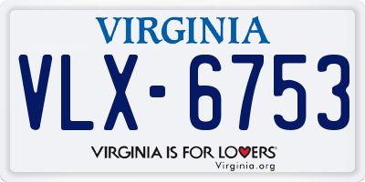 VA license plate VLX6753