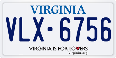 VA license plate VLX6756