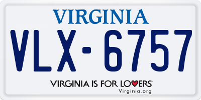 VA license plate VLX6757