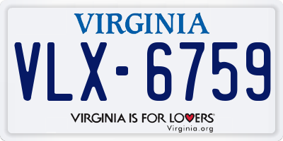 VA license plate VLX6759