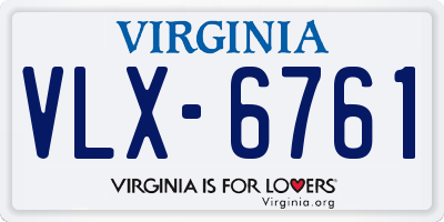 VA license plate VLX6761