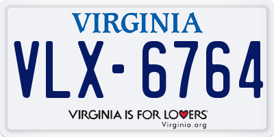 VA license plate VLX6764