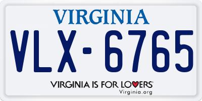 VA license plate VLX6765