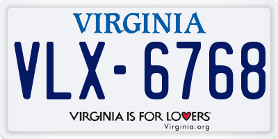 VA license plate VLX6768