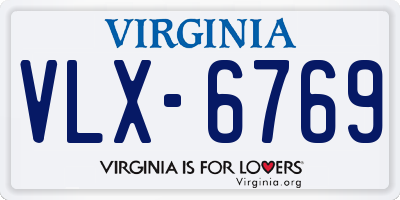 VA license plate VLX6769