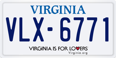 VA license plate VLX6771