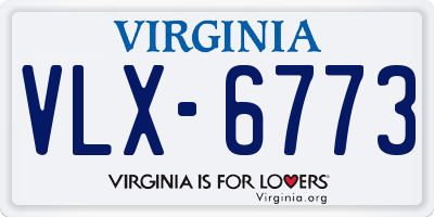 VA license plate VLX6773