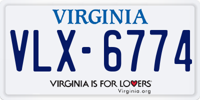 VA license plate VLX6774