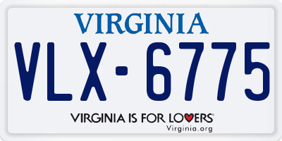 VA license plate VLX6775