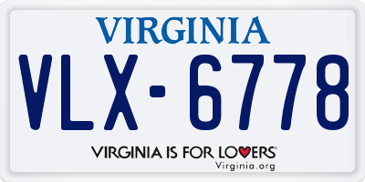 VA license plate VLX6778