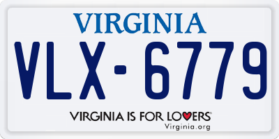 VA license plate VLX6779