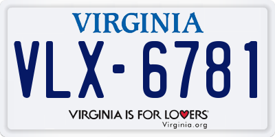 VA license plate VLX6781