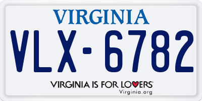 VA license plate VLX6782