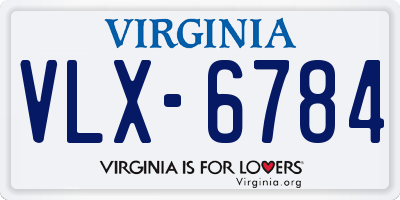 VA license plate VLX6784