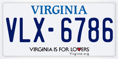 VA license plate VLX6786