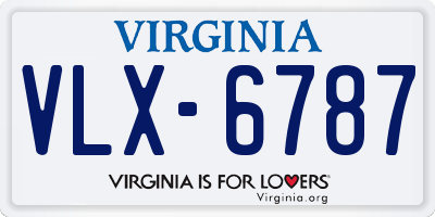 VA license plate VLX6787