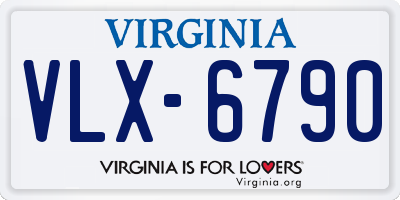 VA license plate VLX6790