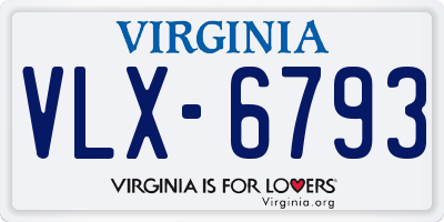 VA license plate VLX6793