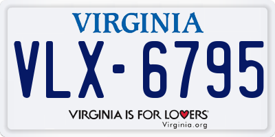 VA license plate VLX6795