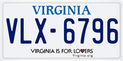 VA license plate VLX6796