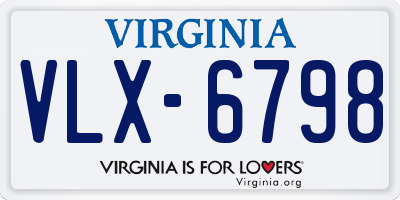 VA license plate VLX6798