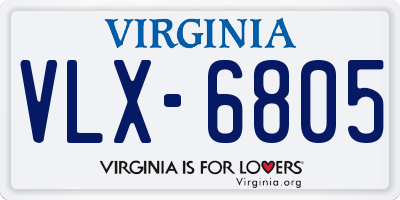 VA license plate VLX6805