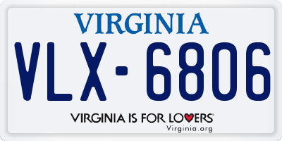 VA license plate VLX6806