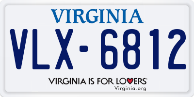 VA license plate VLX6812