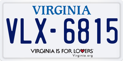 VA license plate VLX6815