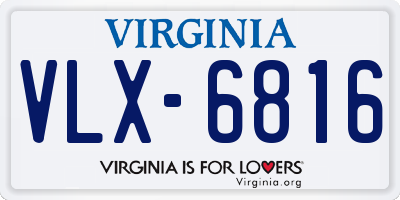 VA license plate VLX6816