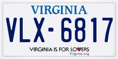 VA license plate VLX6817