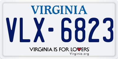 VA license plate VLX6823