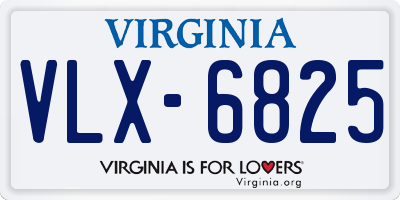 VA license plate VLX6825