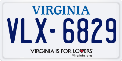 VA license plate VLX6829