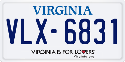 VA license plate VLX6831