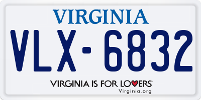 VA license plate VLX6832