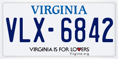 VA license plate VLX6842