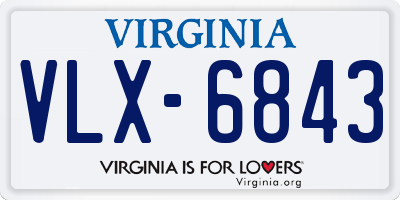 VA license plate VLX6843