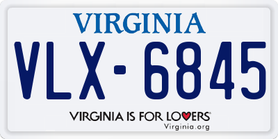 VA license plate VLX6845