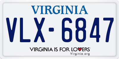 VA license plate VLX6847