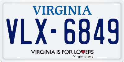 VA license plate VLX6849