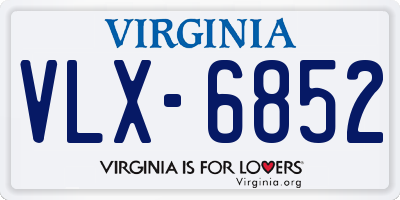 VA license plate VLX6852